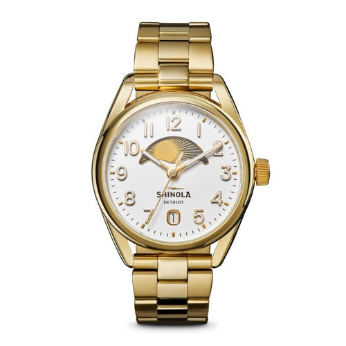 Ladies Derby Day & Night Gold-Tone Stainless Steel Watch  Day & Night Dial