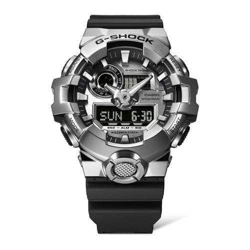 Men's G-Shock Rugged Elegance Ani-Digi Stainless Steel Resin Watch