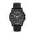 Mens Outerbanks Multi-Dial Black Silicone Watch Silver & Black Dial