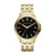 Mens Hampton Gold-Tone Stainless Steel Watch Black Dial