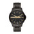 Mens Hampton Black Ion-Plated Stainless Steel Watch Black Dial