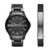 Mens Hampton Black Watch & Bracelet Gift Set