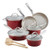 12pc Home Collection Nonstick Cookware Set Sienna Red