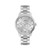 TFX Ladies Silver-Tone SS Crystal Watch Silver Dial