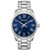 Men's Corporate Exclusive Silver-Tone Stainless Steel Watch, Blue Dial