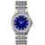 Mens Phantom Crystal Silver-Tone Stainless Steel Watch Blue Dial