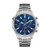 Mens Marine Star Silver-Tone Stainless Steel Watch Blue Dial