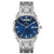 Mens Surveyor Classic Silver-Tone Stainless Steel Watch Blue Dial