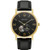 Mens American Clipper Automatic Black Leather Watch Black Dial