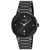 Mens Black Ion-Plated Stainless Steel Watch Black Dial