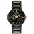 Mens Classic Black Ion-Plated Stainless Steel Watch Black/Gold Dial