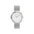 Ladies Silver-Tone Stainless Steel Mesh Spiral Case Watch White Dial