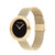 Ladies Gold-Tone Stainless Steel Mesh Watch Black Dial