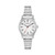 Ladies Silver-Tone Stainless Steel Comfort-Fit Watch White Dial