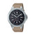 Mens Outdoor Field Analog Tan Strap Watch Black Dial