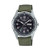 Mens Classic Diver Inspired Analog Green Solar Nylon Watch Black Dial