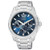 Mens Quartz Stainless Steel Watch Blue Dial