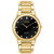 Mens Axiom Eco-Drive Gold-Tone Stainless Steel Watch Black Dial