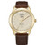 Mens Corso Eco-Drive Ash Brown Leather Strap Watch Champagne Dial