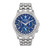 Mens Calendrier Eco-Drive World Time Silver-Tone Watch Blue Dial