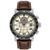 Mens Brycen Eco-Drive Multi-Dial Brown Leather Watch Ivory