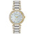 Ladies Silhouette Crystal Eco-Drive 2-Tone Watch Mother-of-Pearl Dial