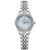 Ladies Quartz Silver-Tone Stainless Steel Watch Blue MOP Dial