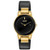 Ladies Axiom Eco-Drive Gold & Black Leather Strap Watch Black Dial