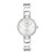 Ladies Park Silver-Tone Stainless Steel Crystal Bangle Watch Silver Dial