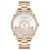 Ladies Preston Rose Gold-Tone Crystal SS Watch Silver & Tea Rose Motif Dial