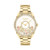 Ladies Preston Gold-Tone Crystal SS Watch White & Tea Rose Motif Dial