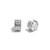 Quilted C Crystal Hoop Earrings Silver