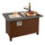 Patio Fire Pit Table Woodgrain Metal