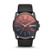 Mens Master Chief Black Leather Strap Watch Iridescent Dial