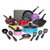 20pc Easy Clean Nonstick Cookware Set Multi Colored