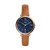 Ladies Jacqueline Brown Leather Stap Watch Blue Dial