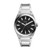 Men's Everett Silver-Tone Stainless Steel Watch, Black Dial