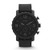 Mens Nate Black Leather Strap Watch Black Dial