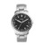 Mens Sport Silver-Tone Stainless Steel Watch Black Dial