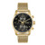 Mens Skymaster Gold-Tone Stainless Steel Mesh Watch Black Dial