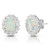 Oval Opal & White Topaz Earrings