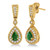 Emerald/Diamond 14k Yellow Gold Teardrop Earrings