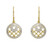 Gold Diamond Filigree Dangle Earrings