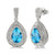 Blue Topaz & Diamond Earrings