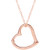 Floating Heart Sterling Silver Necklace Rose Gold