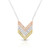 Diamond Sterling Silver Triple V Necklace w/ Yellow & Rose Gold Overlay