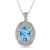Blue Topaz & Diamond Oval Necklace