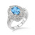 Blue Topaz & Diamond Ring Size 7