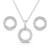 Sterling Silver .03twt Diamond Geometric Earrings & Necklace