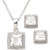 Diamond & White Topaz Earring/Necklace Set